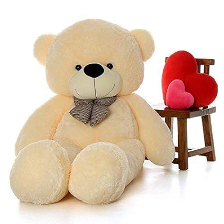 Soft Toy Teddy Bear 5 Feet for Girl Lovable Huggable Teddy Bear | Plushie Soft Toys for Kids | (Cream)