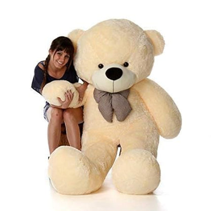 Soft Toy Teddy Bear 5 Feet for Girl Lovable Huggable Teddy Bear | Plushie Soft Toys for Kids | (Cream)